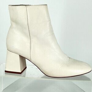Ted Baker London Size 39 EU 8.5 US Cream Leather Block Heel Ankle Boots NEW $150